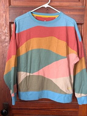 Ascend Multicolor Striped Sweatshirt Size Medium